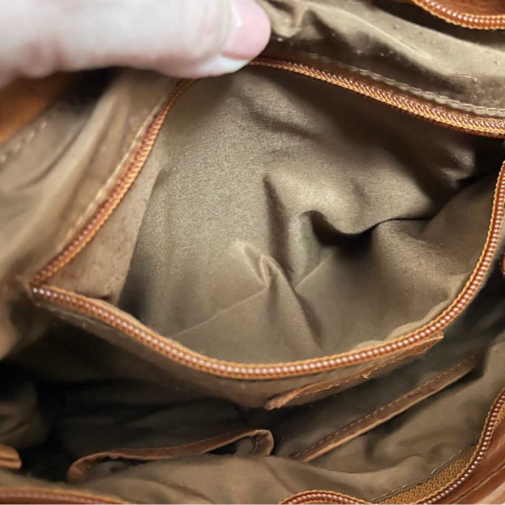 Woven Leather Shoulder Bag in Rich Brown - Picture 9 of 9